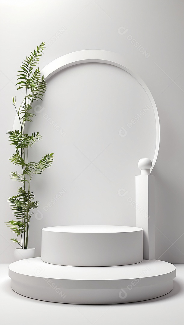 Pódio de exibição de produto branco simples difusão