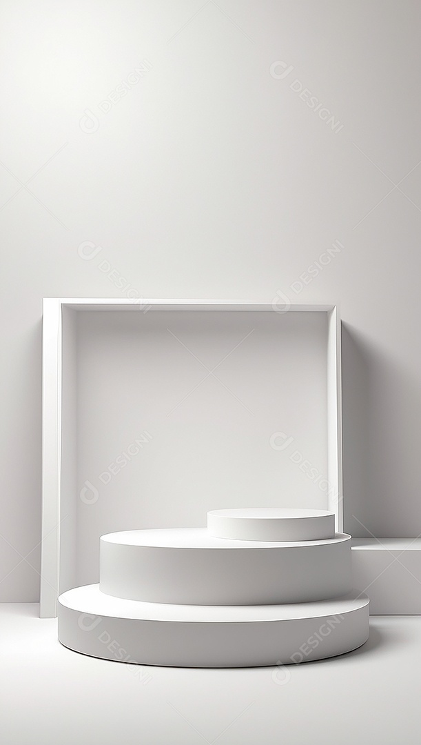 Pódio de exibição de produto branco simples difusão