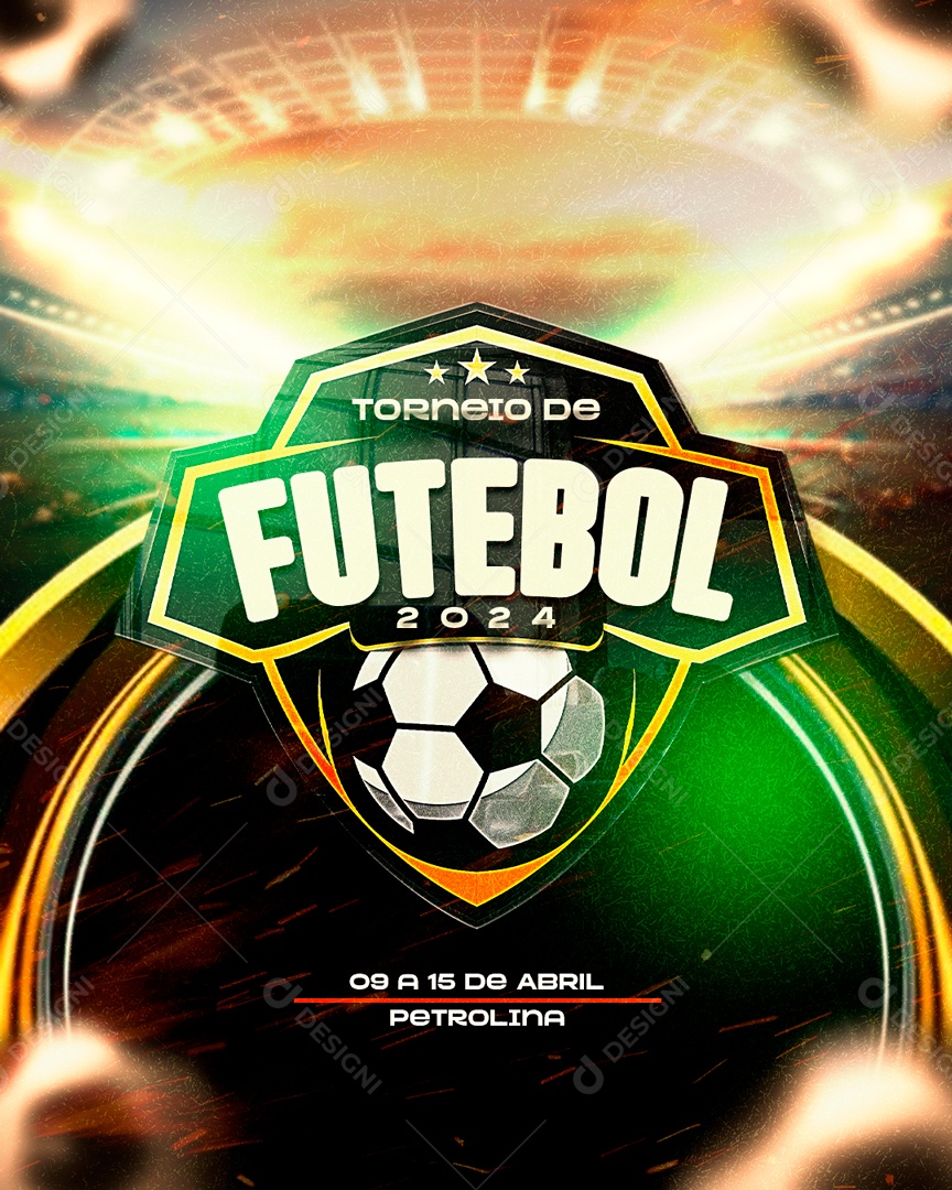 Feed  Brasão Torneio De Futebol Social Media PSD Editável