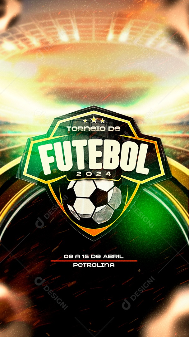 Social Media Story Brasão Torneio De Futebol PSD Editável