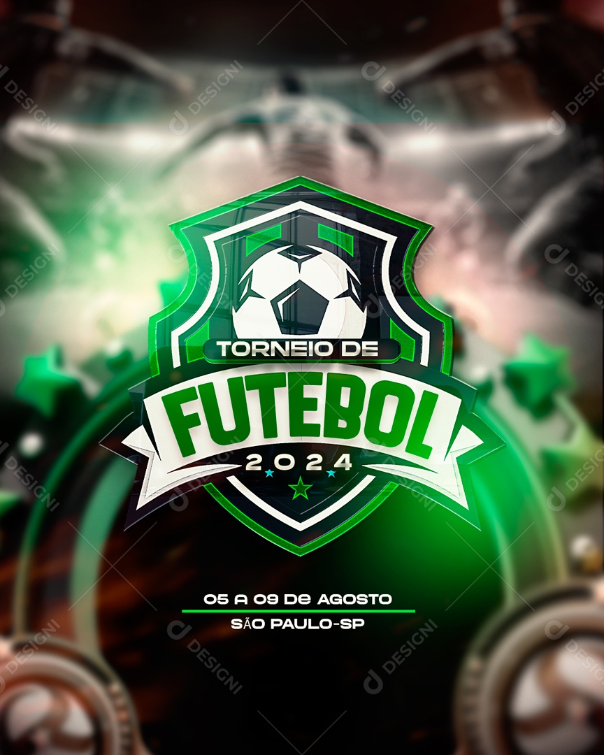Feed Brasão Torneio De Futebol 2024 Social Media PSD Editável