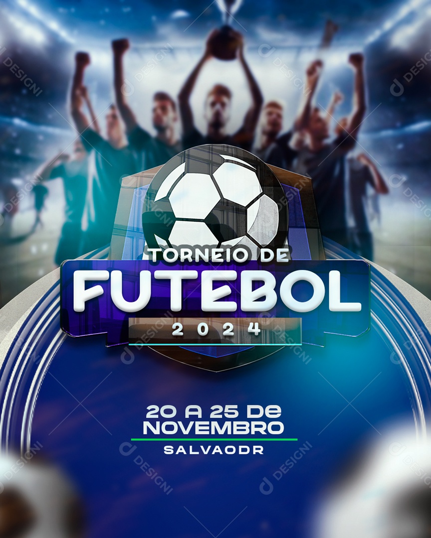 Feed Brasão Torneio De Futebol 2024 Social Media PSD Editável