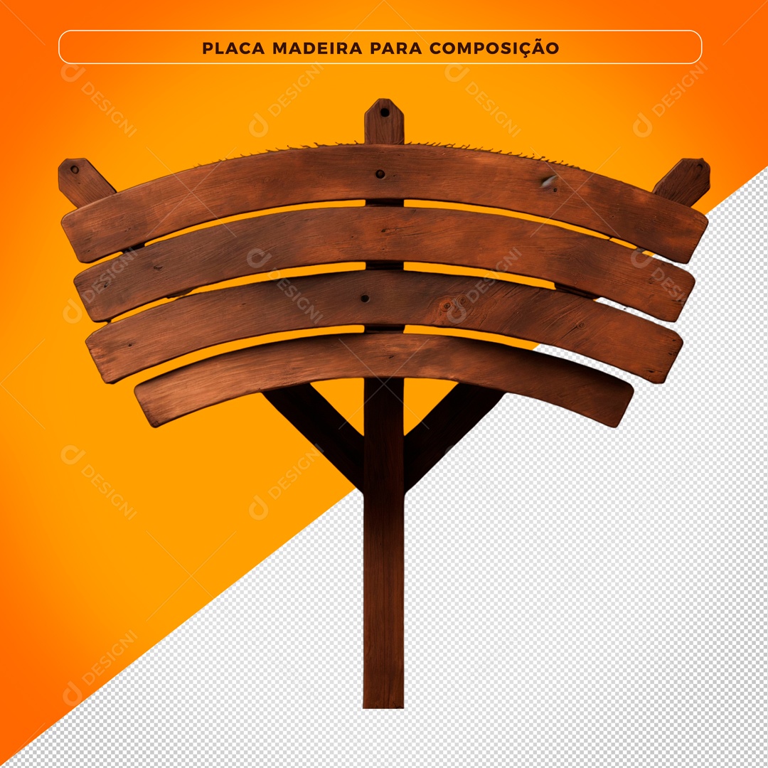 Placa De Madeira Elemento 3D Para Composição PSD