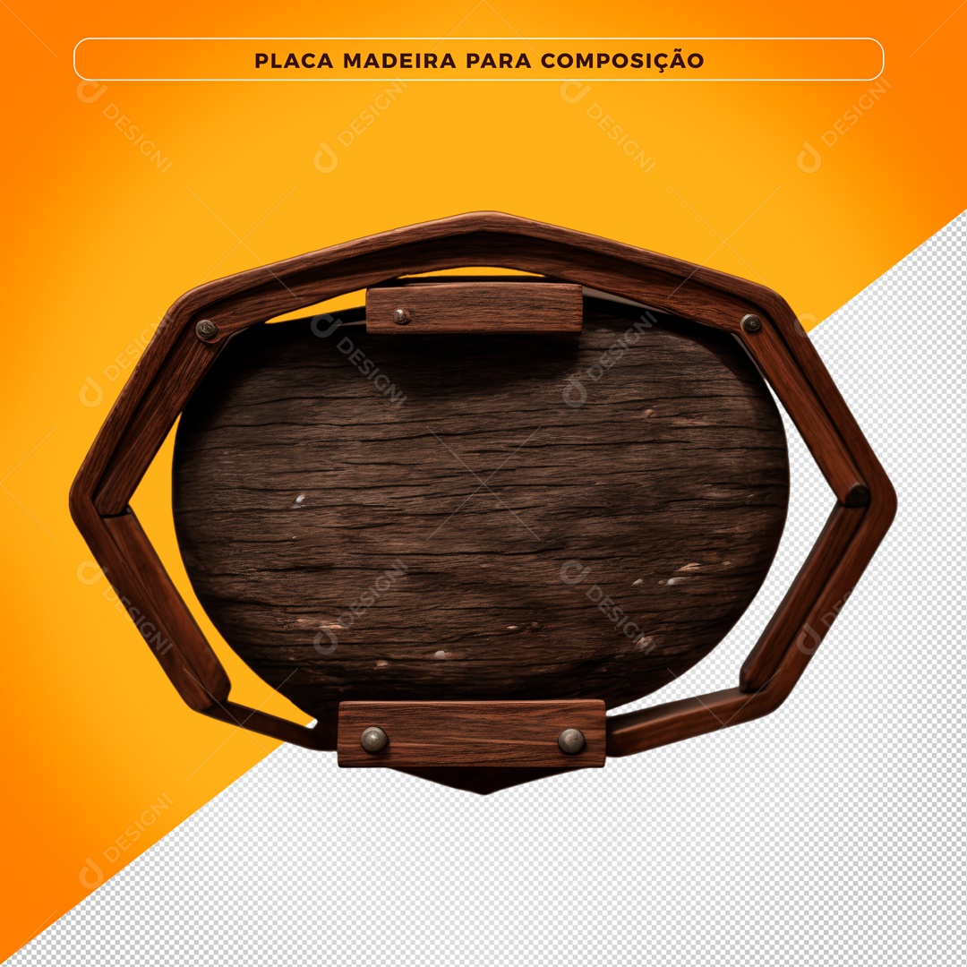 Placa De Madeira Elemento 3D Para Composição PSD