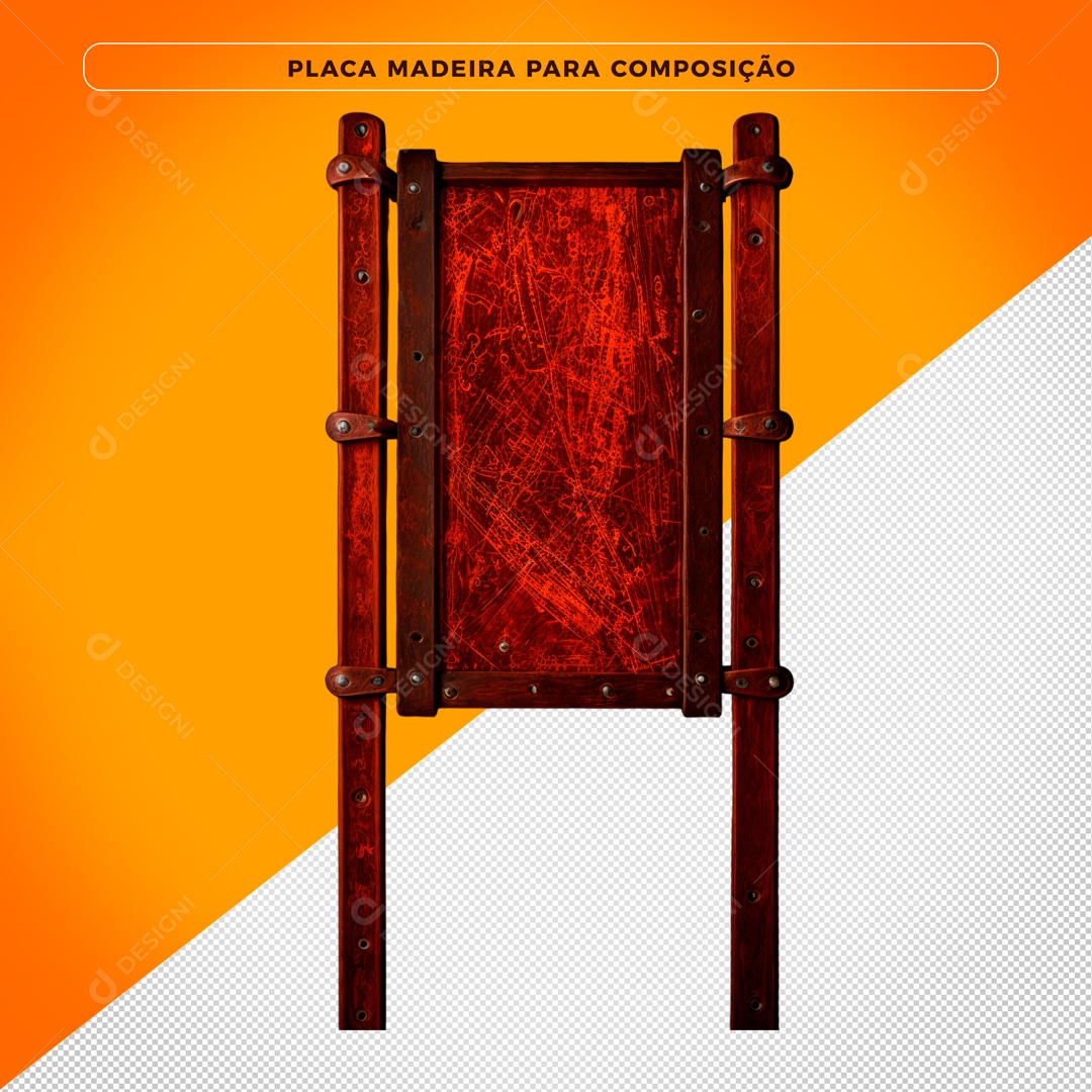 Placa De Madeira Elemento 3D Para Composição PSD