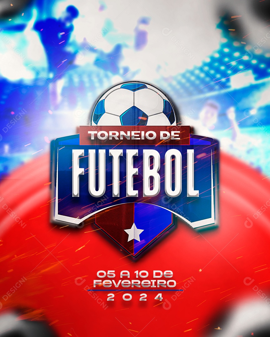 Social Media Feed Brasão Torneio De Futebol PSD Editável