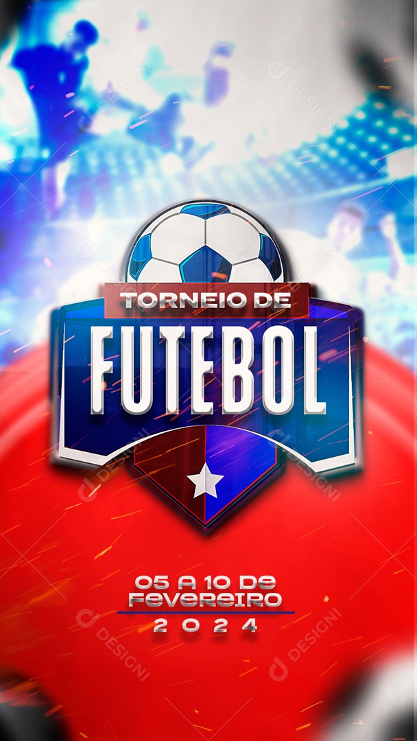 Social Media Story Brasão Torneio De Futebol PSD Editável