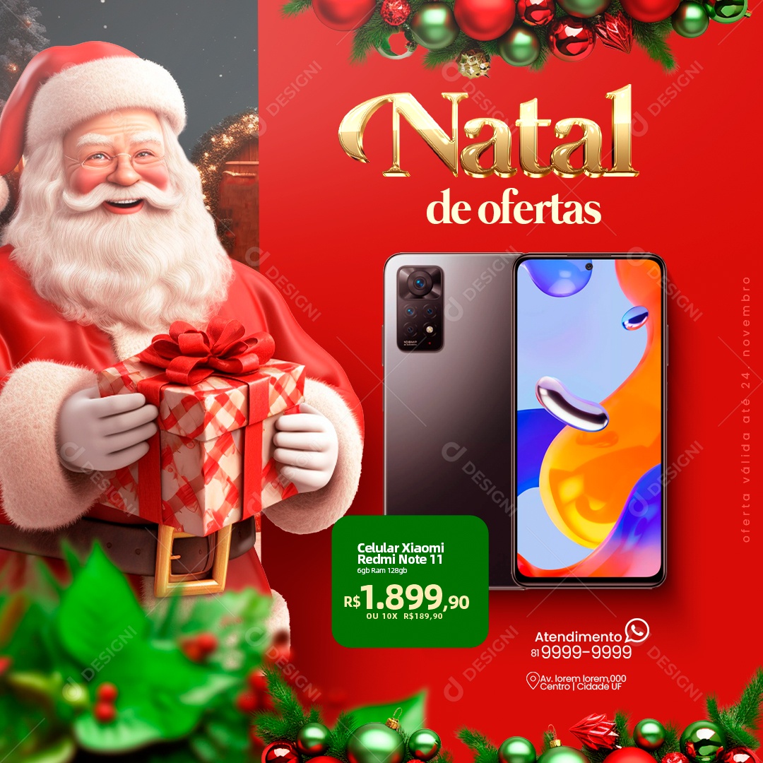 Social Media Feed Natal De Ofertas Smartphone PSD Editável