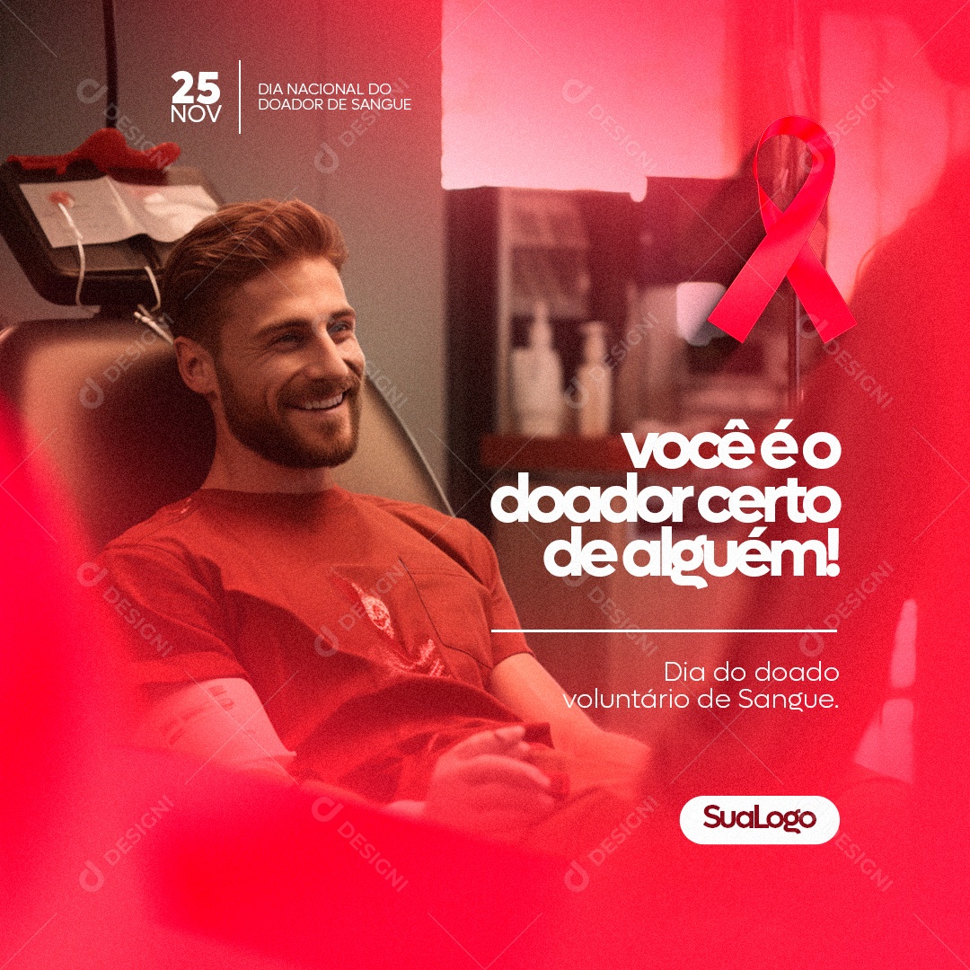 Dia Nacional Do Doador De Sangue 25 De Novembro Social Media PSD Editável