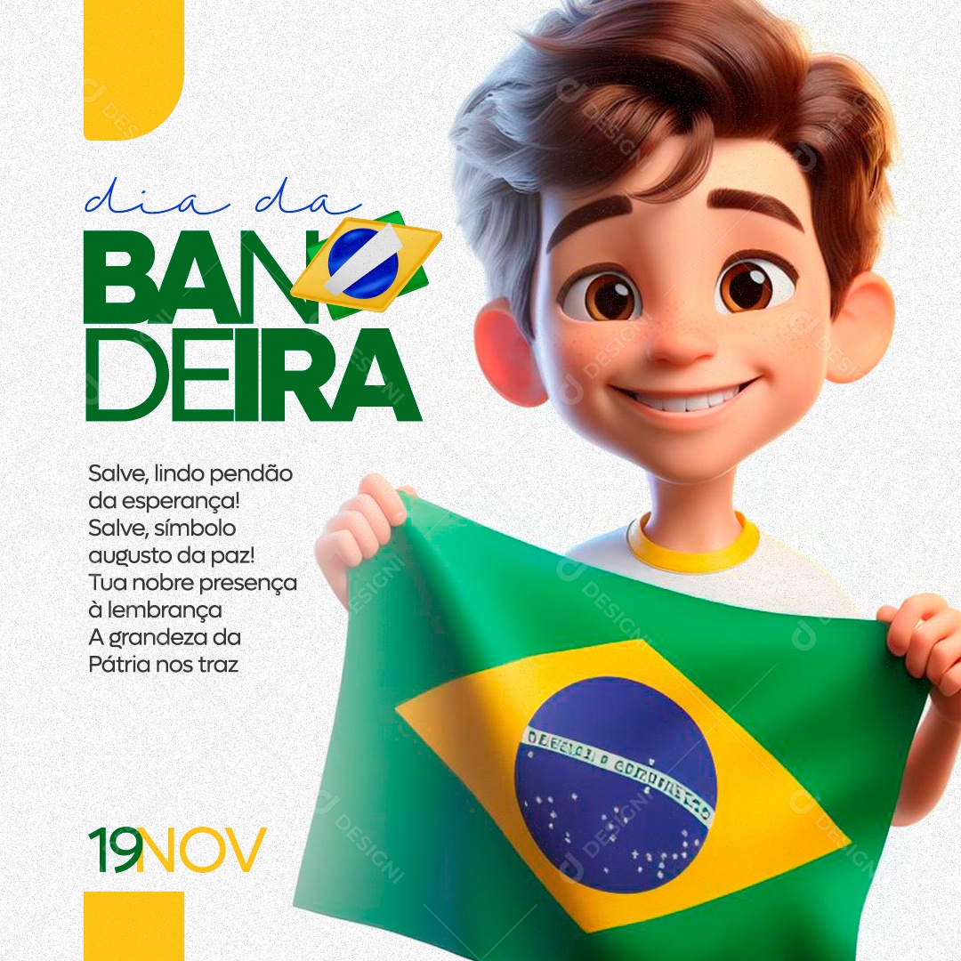 Dia Da Bandeira Pendão Da Esperança 19 De Novembro Social Media PSD Editável