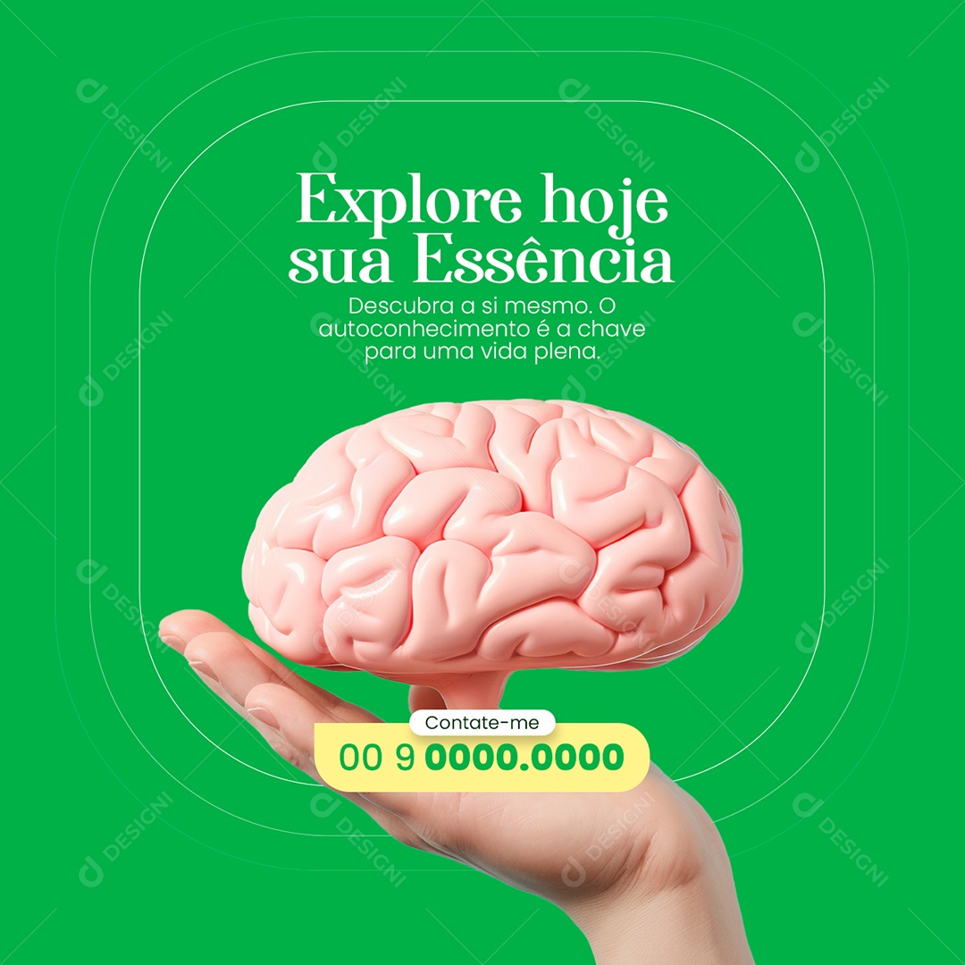 Psicólogo Explore Hoje sua Essência Descubra a si Mesmo Contate me Social Media PSD Editável