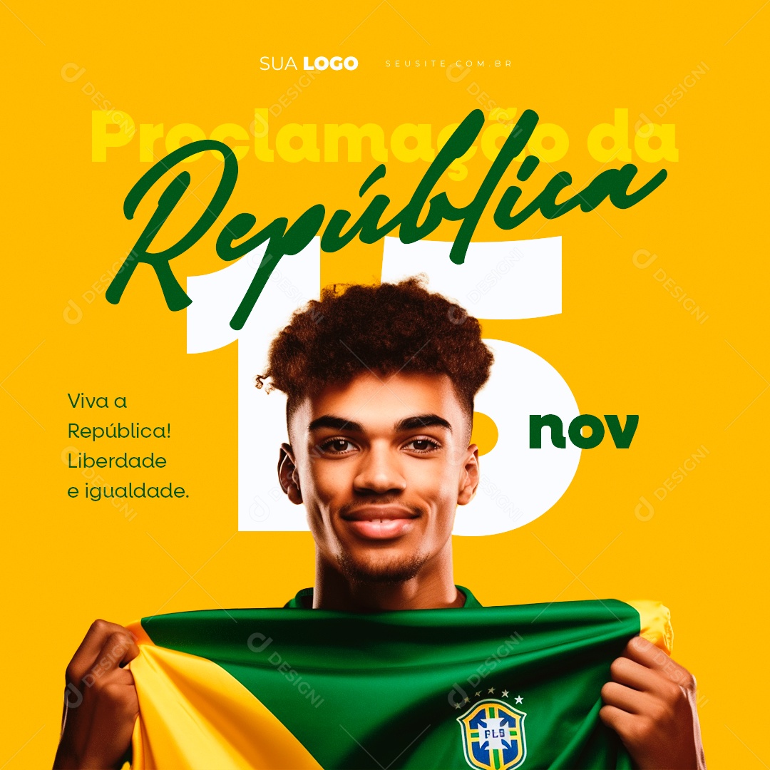 Dia da Proclamação Da República Viva A República Liberdade e Igualdade Social Media PSD Editável