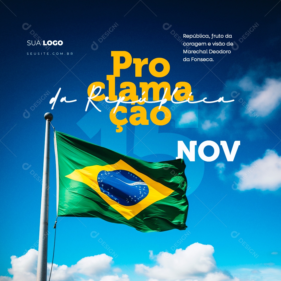 Dia da Proclamação da República 15 de Novembro Social Media PSD Editável