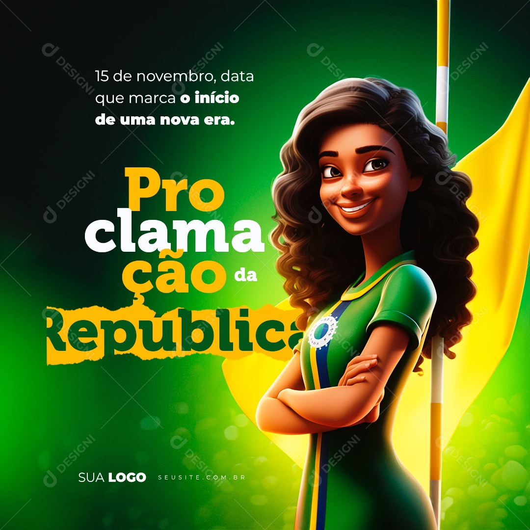 Dia da Proclamação Da República Data que Marca o Início de uma Nova Era Social Media PSD Editável