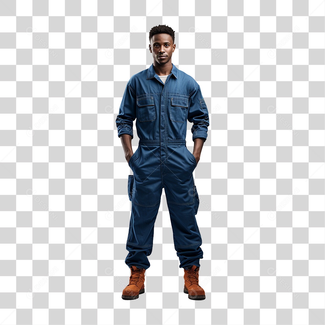 Mecânico de Jaleco Azul PNG Transparente