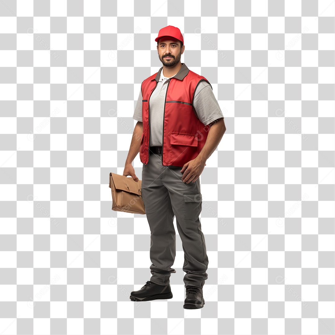 Entregador de Pizza PNG Transparente