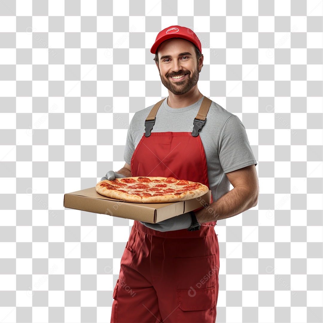 Entregador de Pizza PNG Transparente