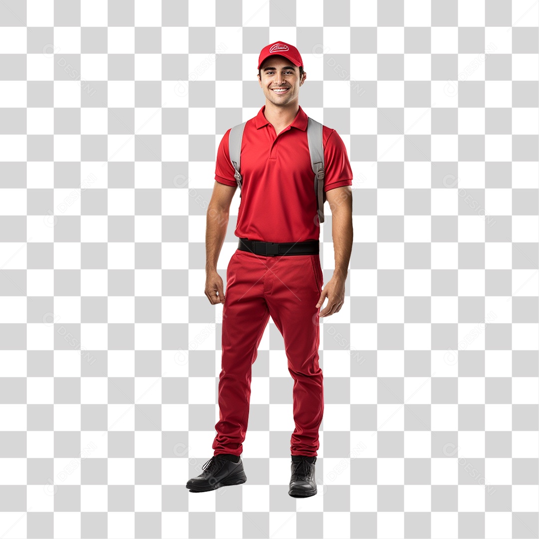 Entregador de Pizza PNG Transparente