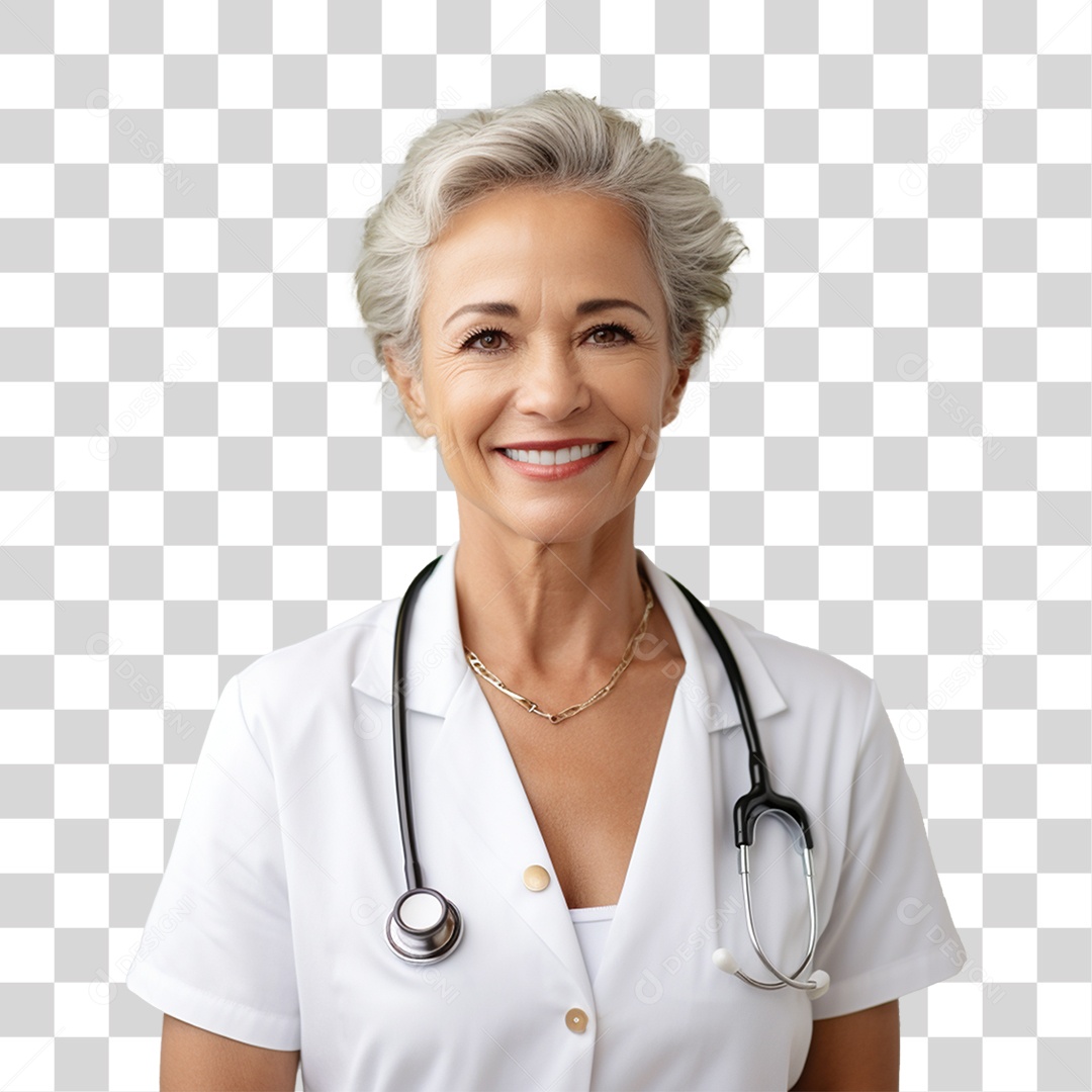 Médica de Jaleco Branco PNG Transparente