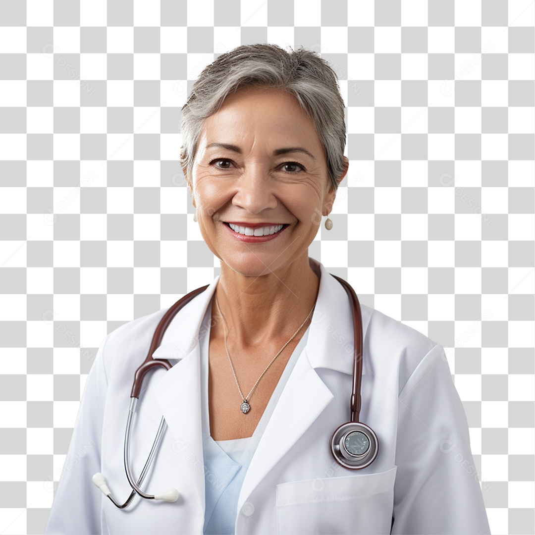 Médica de Jaleco Branco PNG Transparente