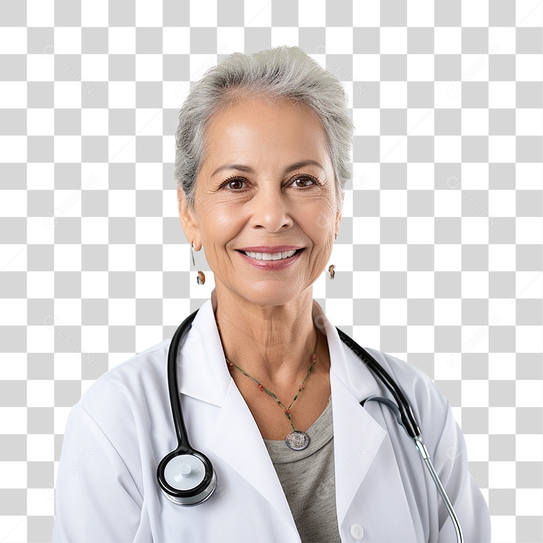 Médica de Jaleco Branco PNG Transparente