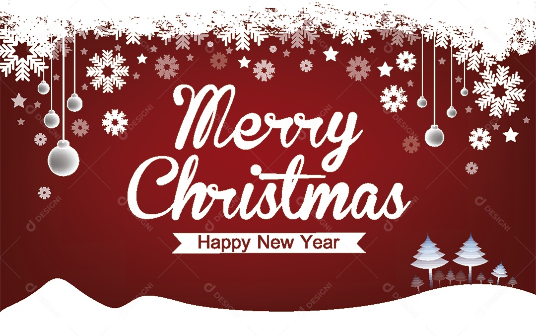 Feliz Natal e Feliz Ano Novo Ilustração Vetor EPS