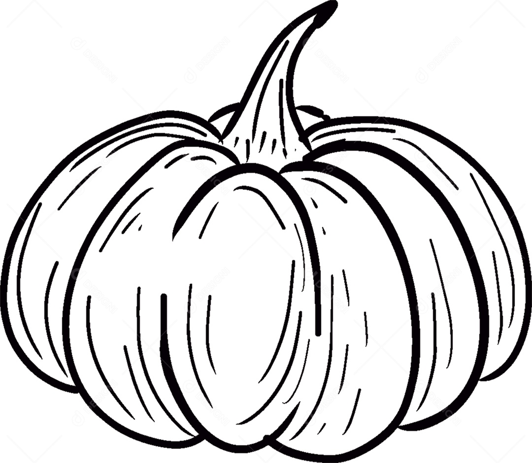 Desenho de uma Abóbora Vetor EPS
