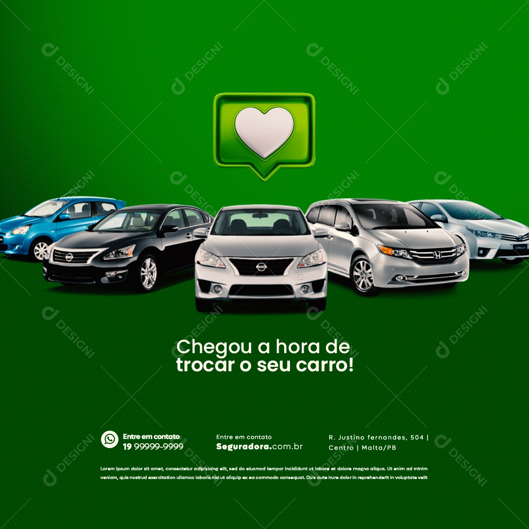 Social Media Concessionária Chegou a Hora de Trocar o seu Carro PSD Editável
