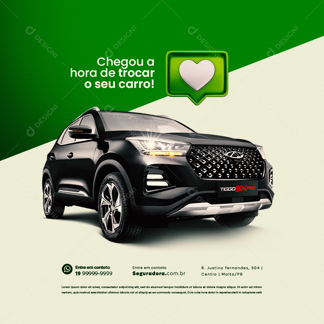 Concessionária Chegou a Hora de Trocar o seu Carro Social Media PSD Editável
