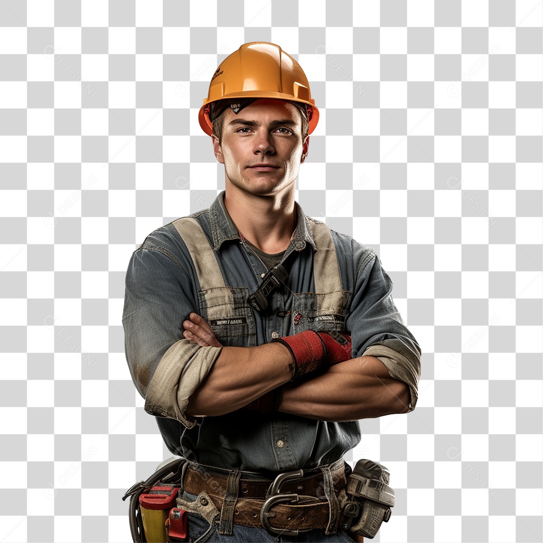 Homem Equipado com Epis Trabalhador PNG Transparente