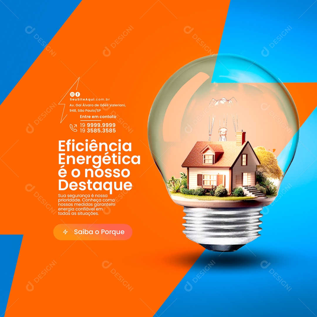 Energy Provider Energy Efficiency Is Our Highlight Social Media Editable PSD