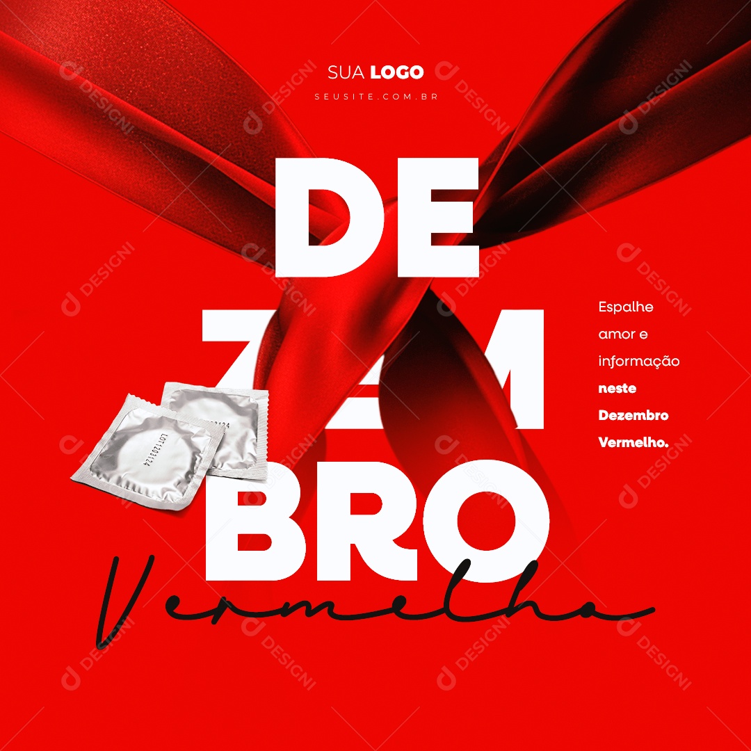 Social Media Espalhe Amor e Informação neste Dezembro Vermelho PSD Editável