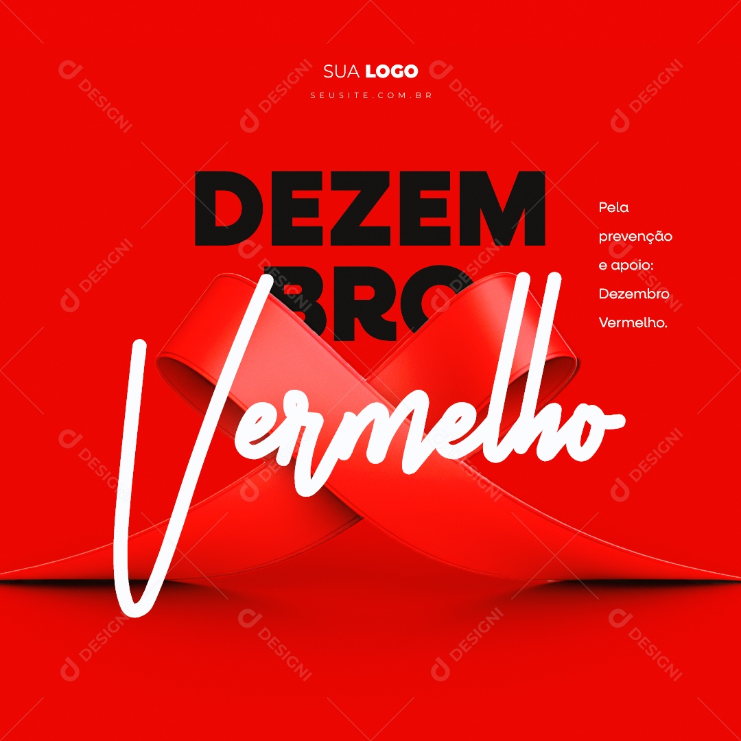 Dezembro Vermelho Pela Prevenção e Apoio Social Media PSD Editável