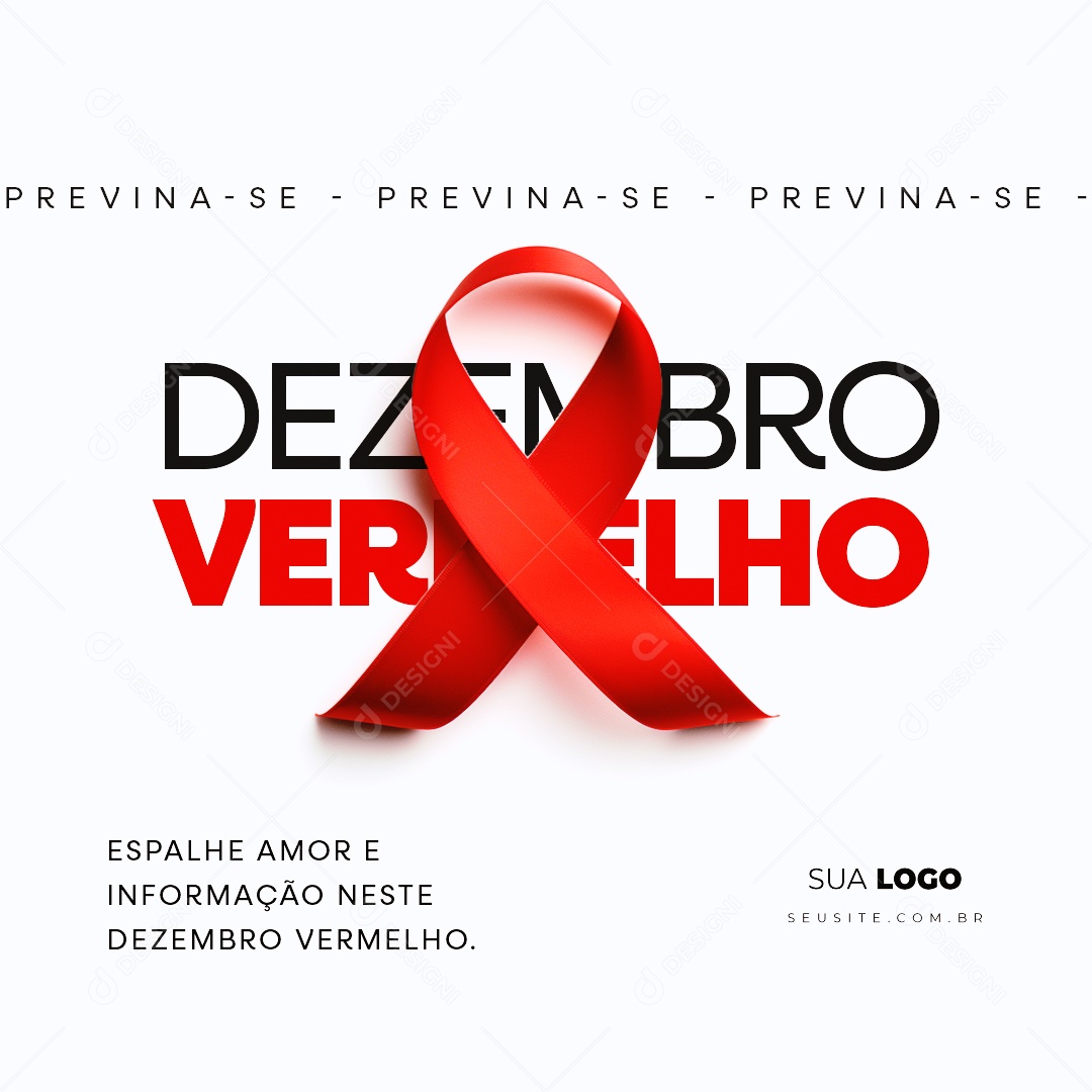 Social Media Dezembro Vermelho Espalhe Amor e Informação Previna se Social Media PSD Editável