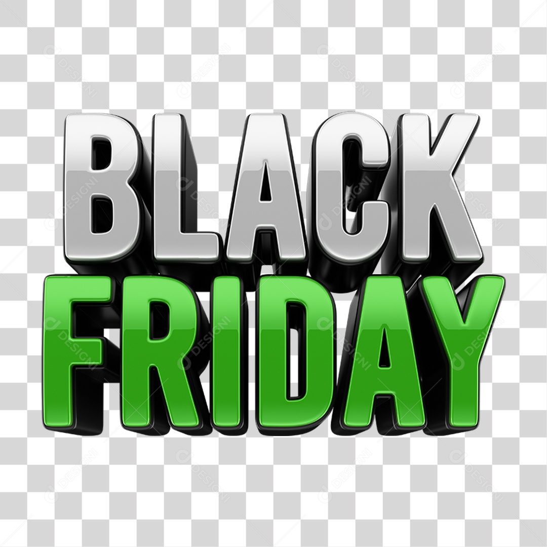 Texto 3D Black Friday PNG Transparente