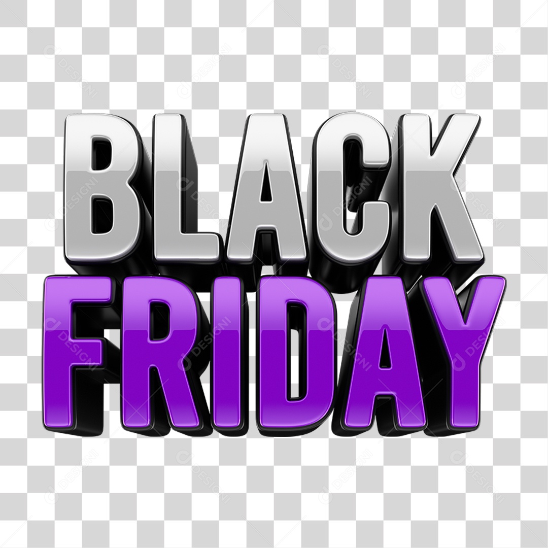 Texto 3D Black Friday PNG Transparente