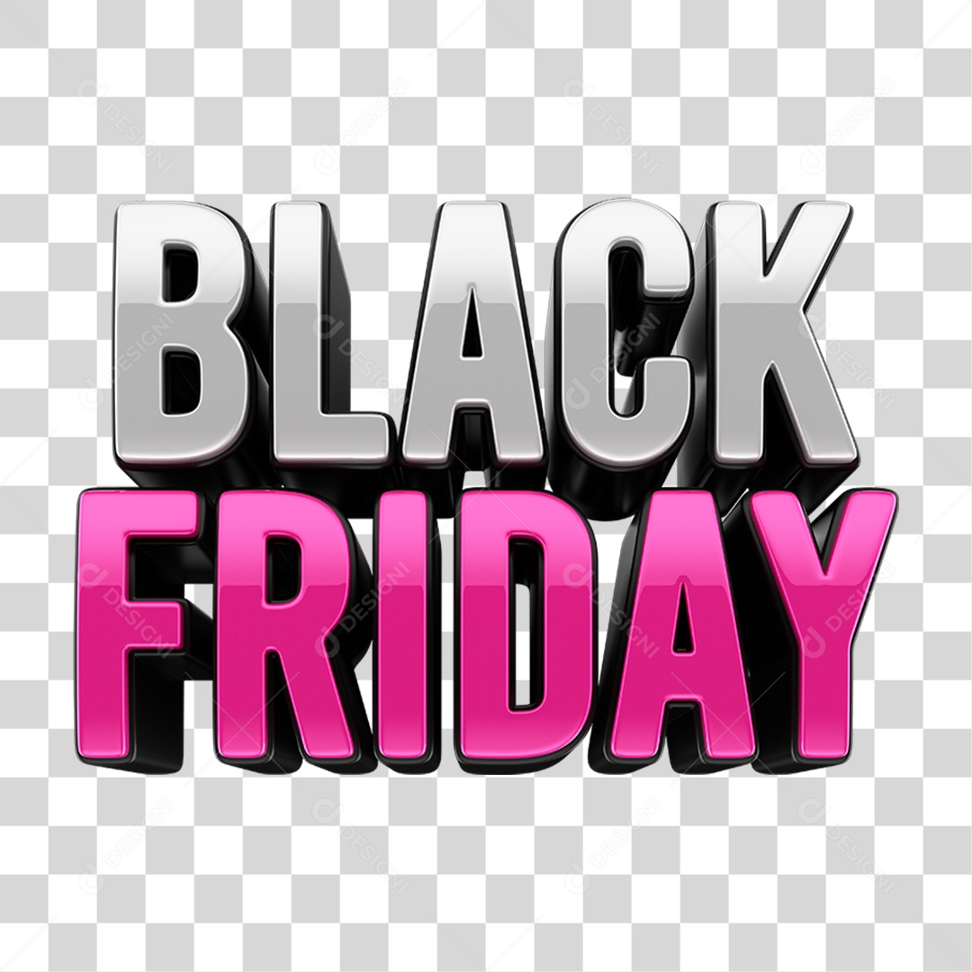 Texto 3D Black Friday PNG Transparente