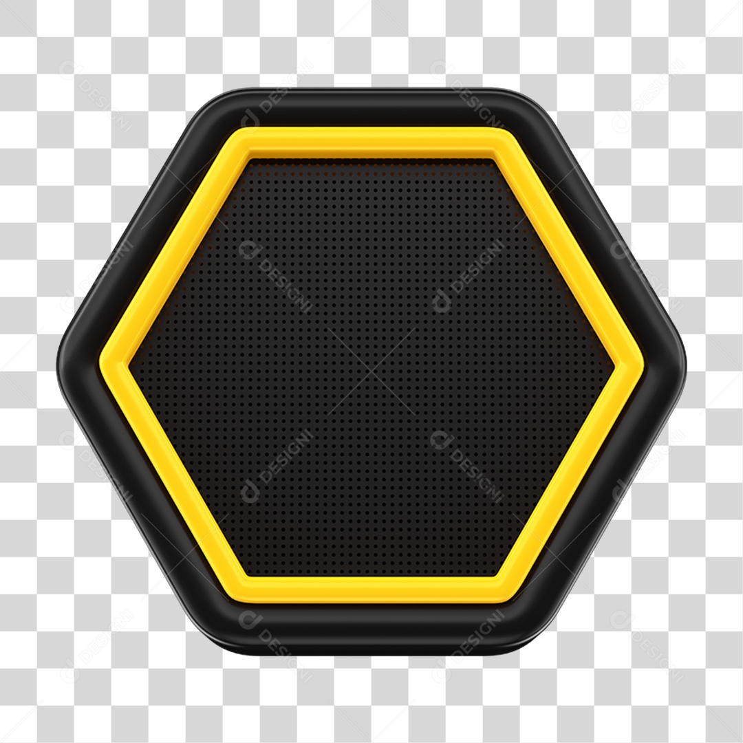 Elemento 3D Placa de Metal Neon PNG Transparente