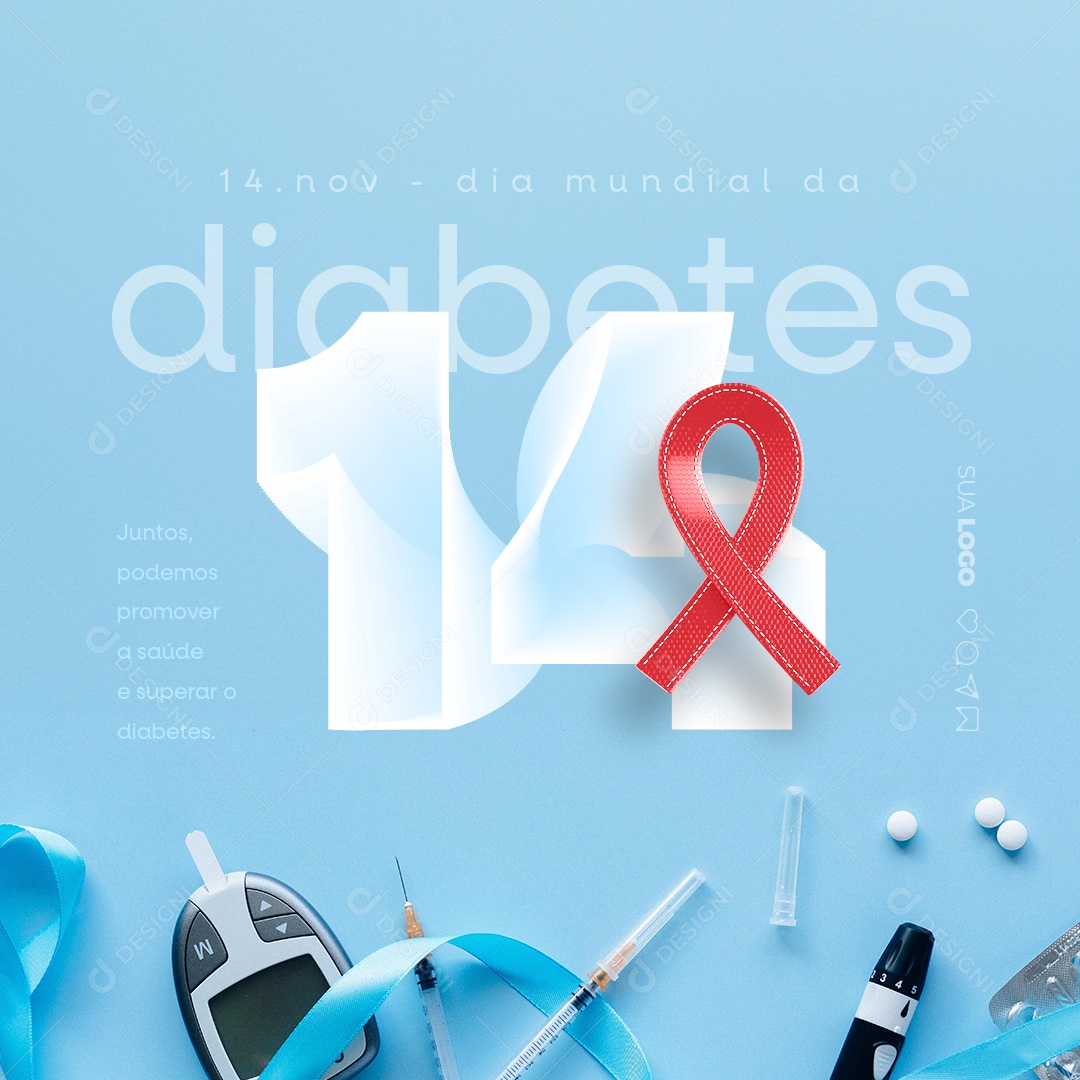Social Media Dia Mundial do Diabetes 14 de Novembro PSD PSD Editável