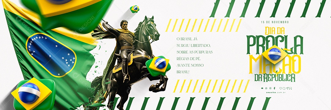 Carrossel Dia da Proclamação Da República 15 de Novembro Social Media PSD Editável