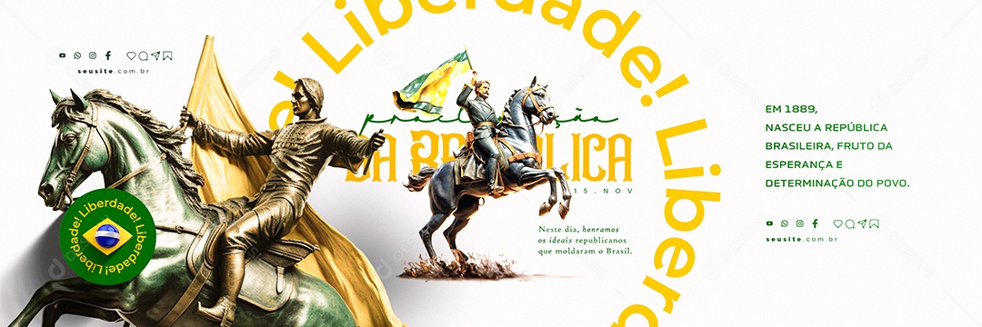 Carrossel Dia da Proclamação Da República Nasceu 15 de Novembro Social Media PSD Editável