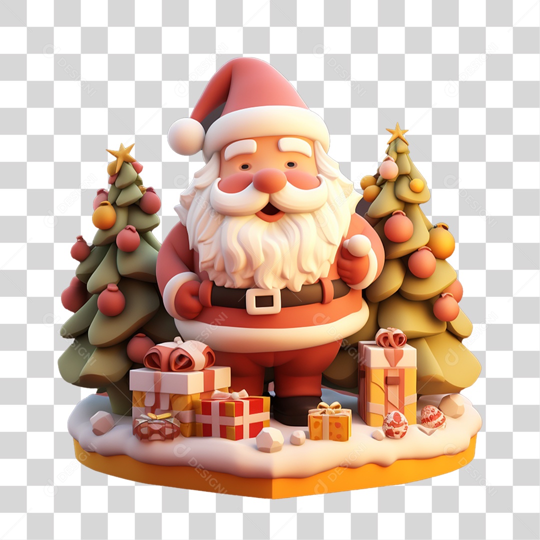 Papai Noel com Presentes PNG Transparente