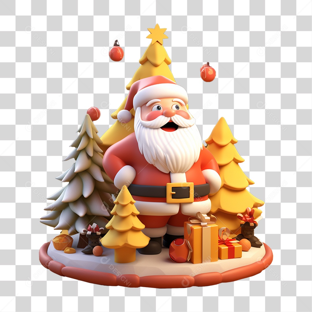 Papai Noel com Presentes PNG Transparente