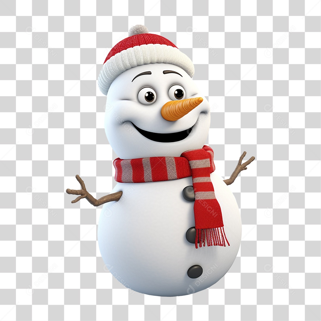 Boneco de Neve para Enfeite de Natal PNG Transparente