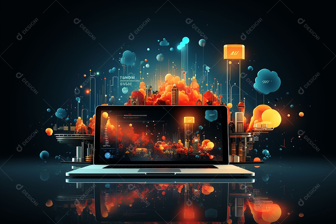 Tecnologia Ícones de dispositivos digitais gráfico de palavras