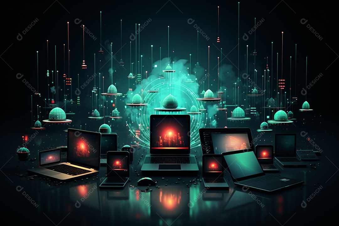 Tecnologia Ícones de dispositivos digitais gráfico de palavras