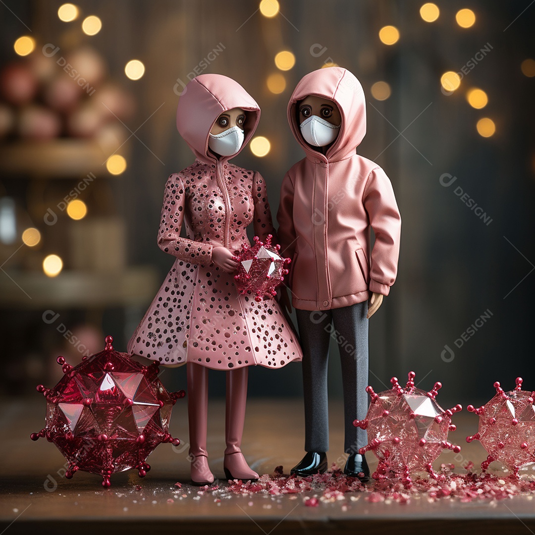 Casal de bonecos em miniatura apaixonados na estrada