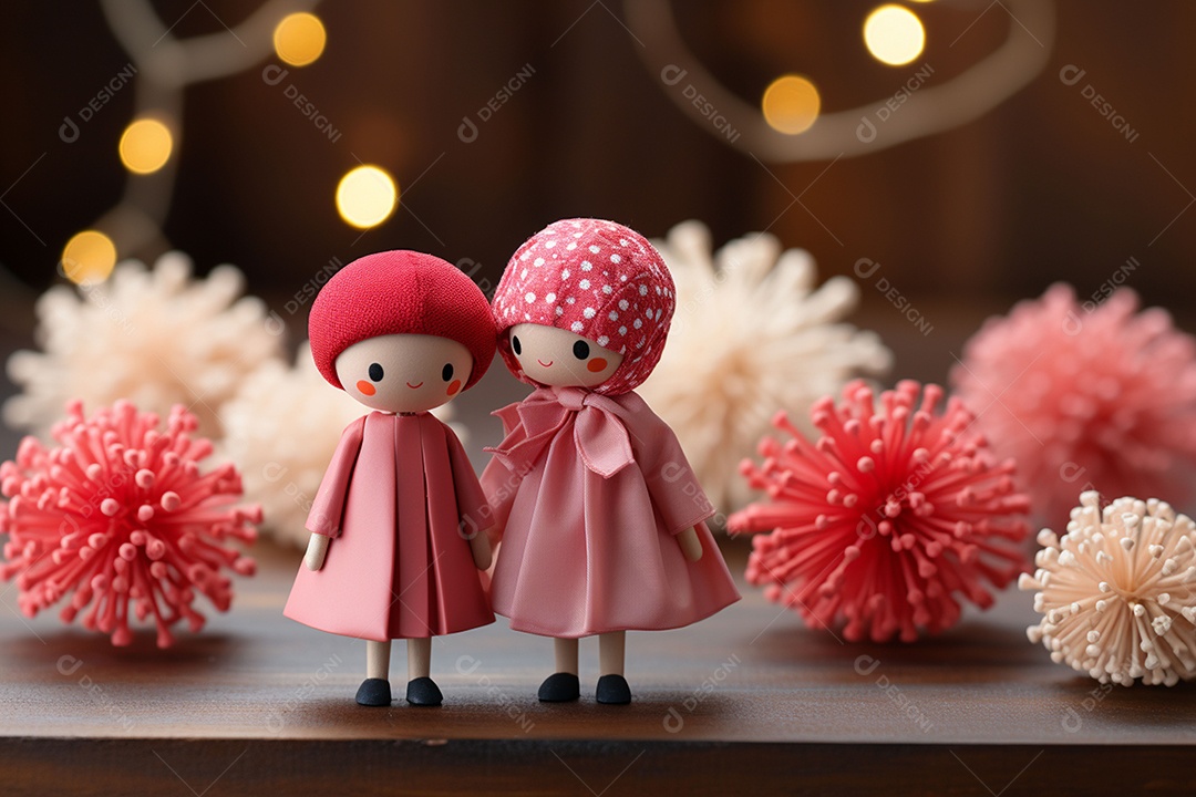 Casal de bonecos em miniatura apaixonados na estrada