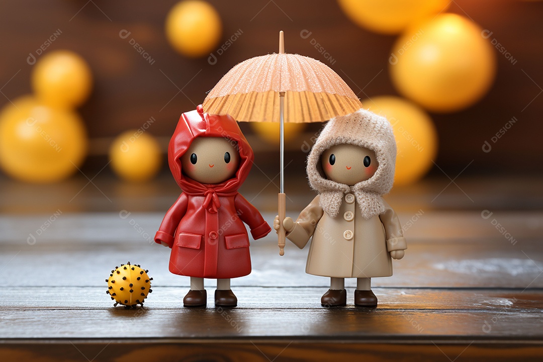 Casal de bonecos em miniatura apaixonados na estrada