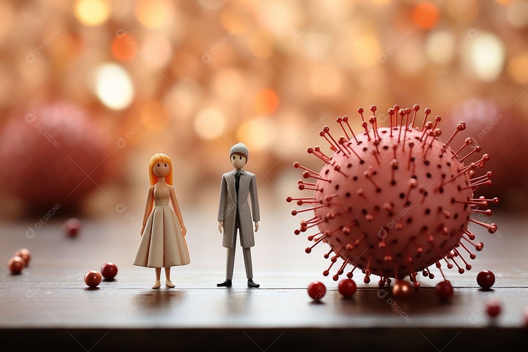 Casal de bonecos em miniatura apaixonados na estrada